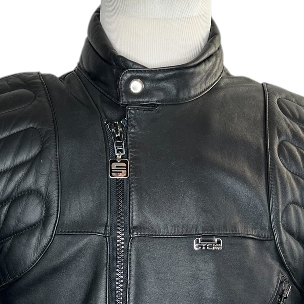 Stein Leathers Men’s Black Padded Biker Motorcycle Leather Jacket - Picture 2 of 15